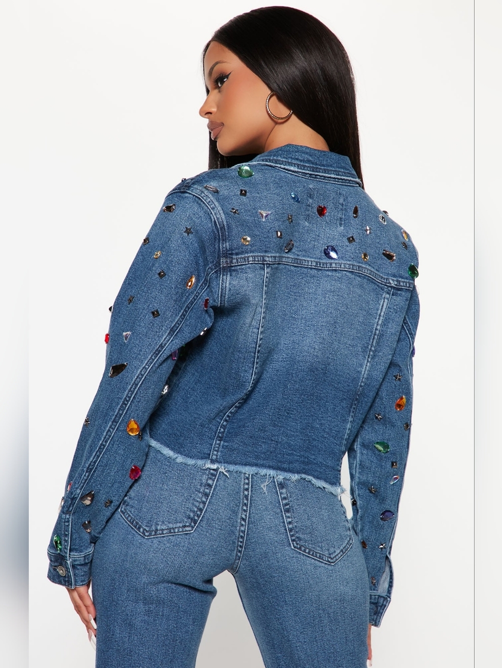 Fashion Nova  Embellished High-Waist Denim Pant Set - Picture 5 of 9